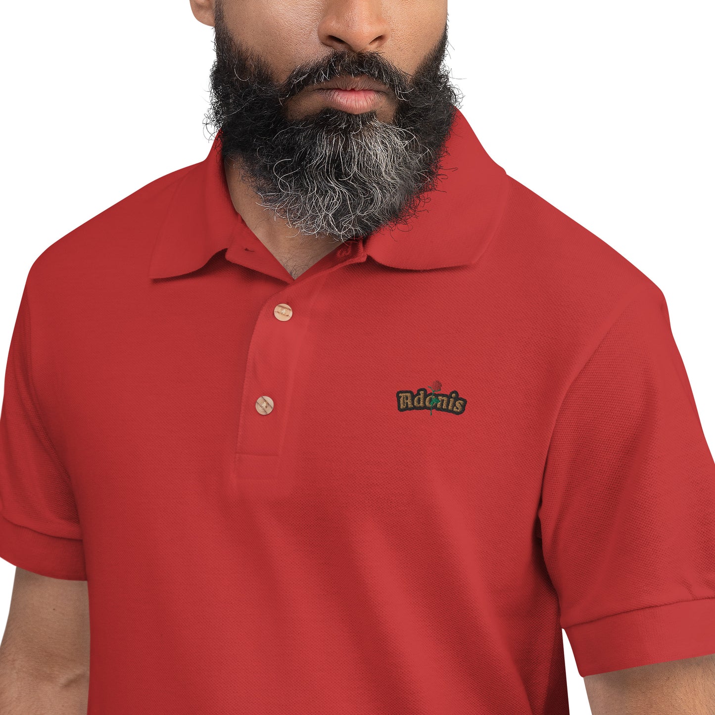 Adonis-Creations - Men's Embroidered Short Sleeve Polo