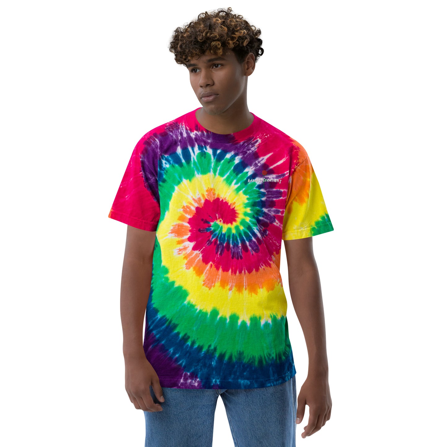 Adonis-Creations - Men's Oversized Embroidered Adonis-Creations Rose T-Shirt