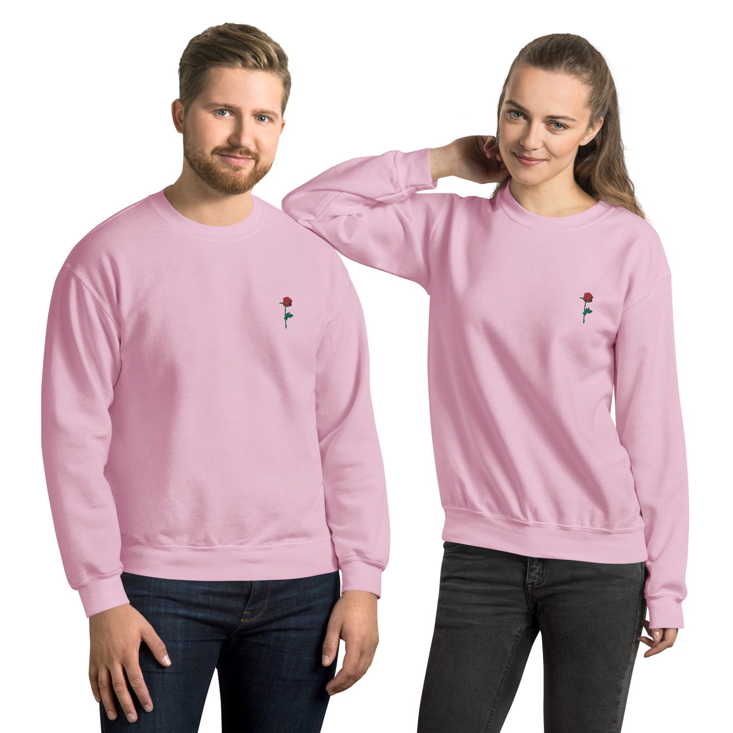 Adonis-Creations - Women's Embroidered Cotton Sweatshirt ~ Left Chest Embroidery