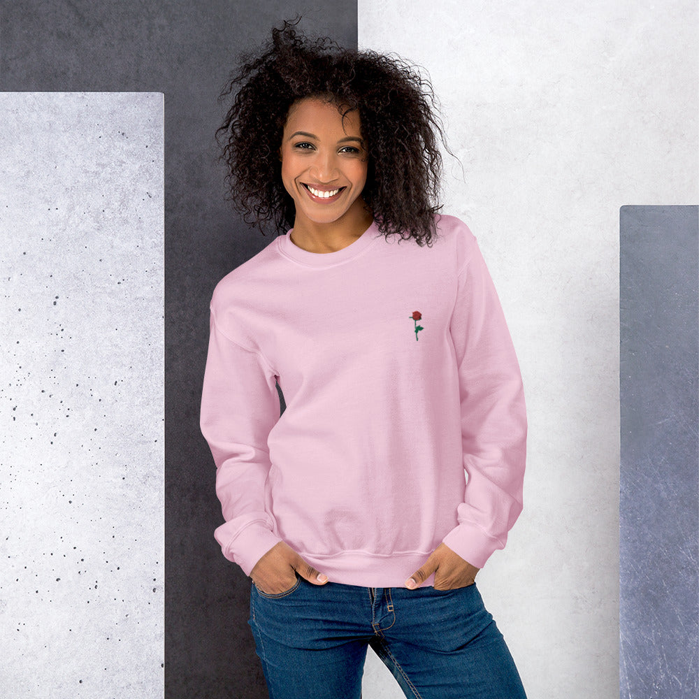 Adonis-Creations - Women's Embroidered Cotton Sweatshirt ~ Left Chest Embroidery