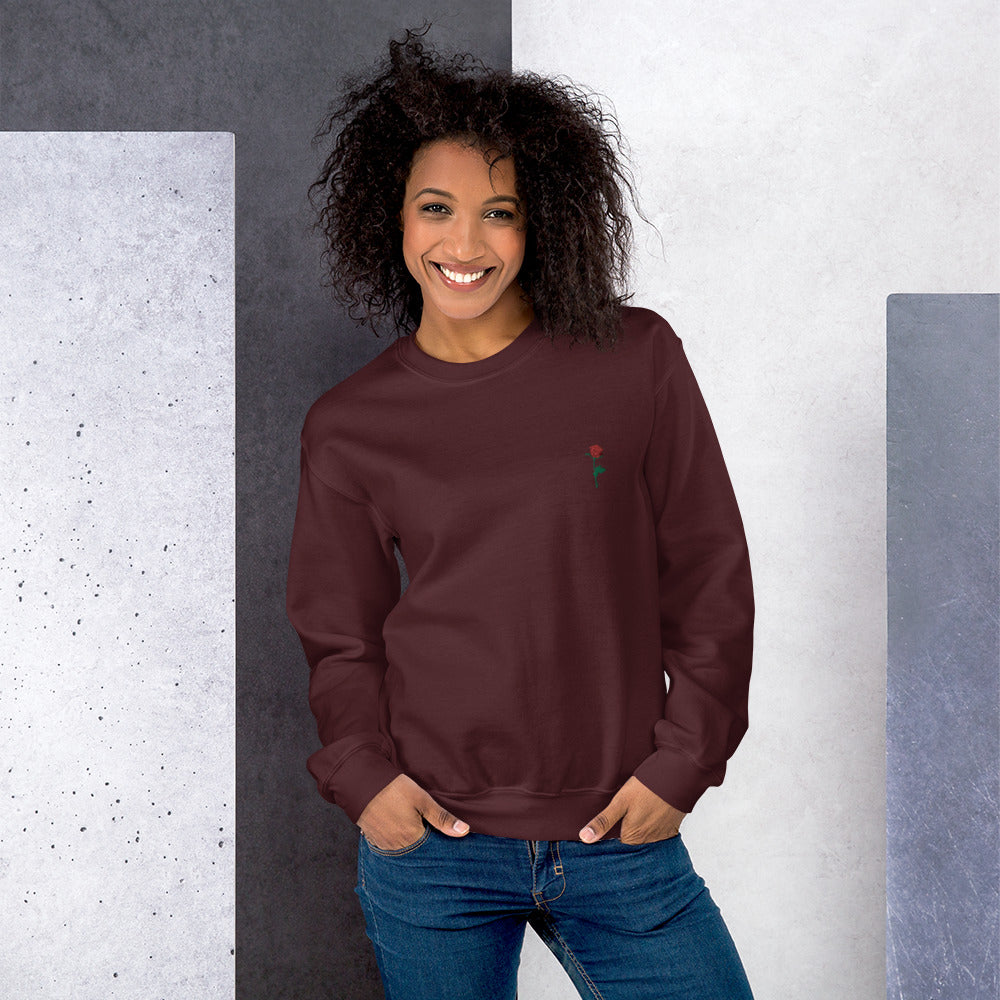 Adonis-Creations - Women's Embroidered Cotton Sweatshirt ~ Left Chest Embroidery