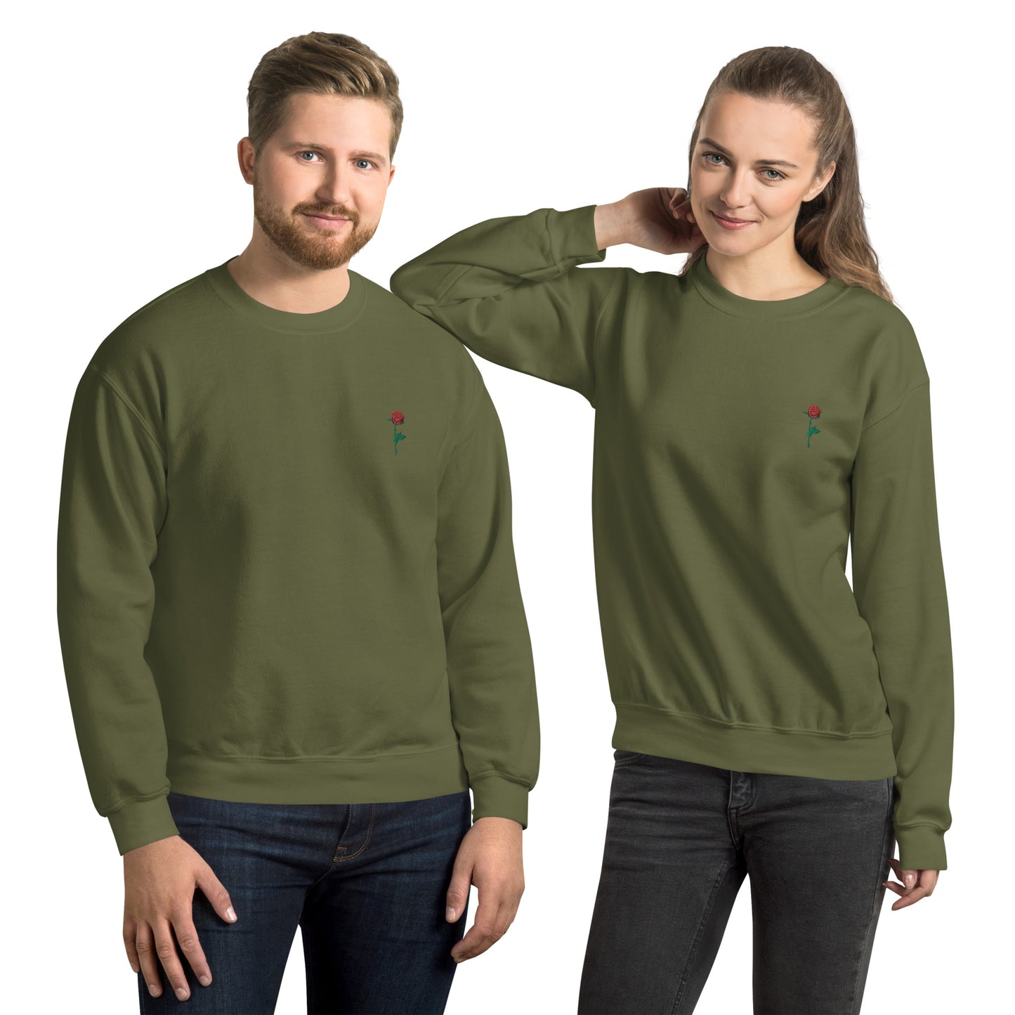 Adonis-Creations - Men's Embroidered Cotton Sweatshirt ~ Left Chest Embroidery