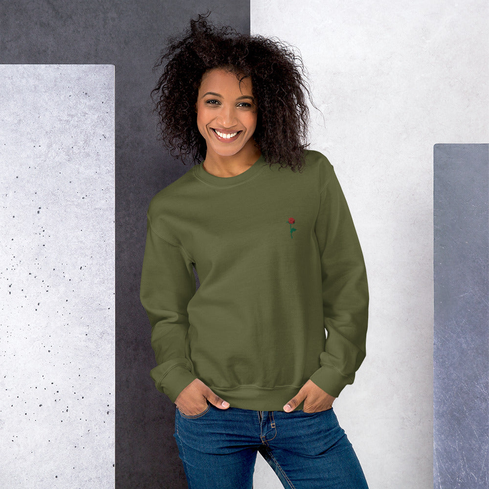 Adonis-Creations - Women's Embroidered Cotton Sweatshirt ~ Left Chest Embroidery