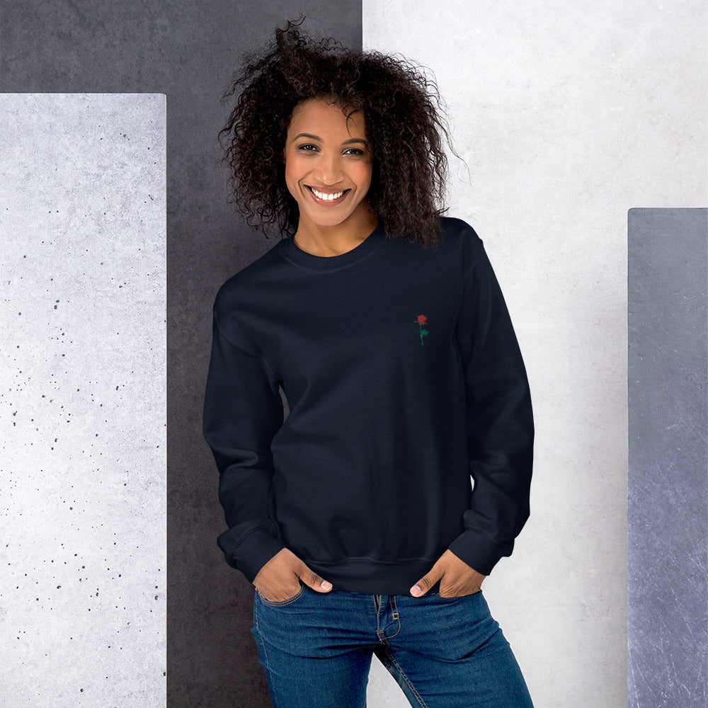 Adonis-Creations - Women's Embroidered Cotton Sweatshirt ~ Left Chest Embroidery