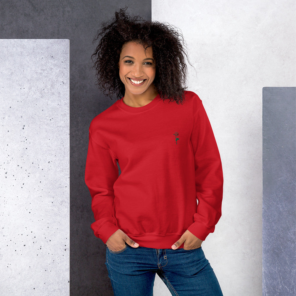 Adonis-Creations - Women's Embroidered Cotton Sweatshirt ~ Left Chest Embroidery