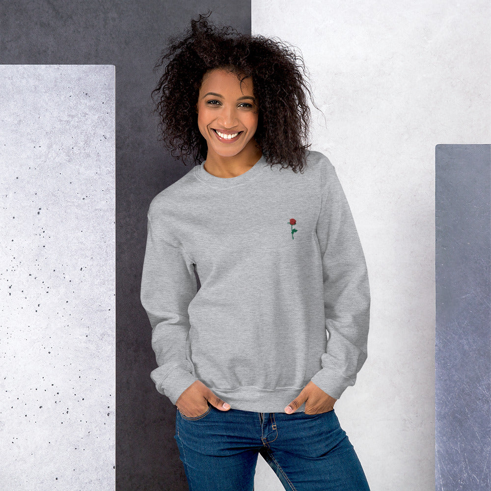 Adonis-Creations - Women's Embroidered Cotton Sweatshirt ~ Left Chest Embroidery