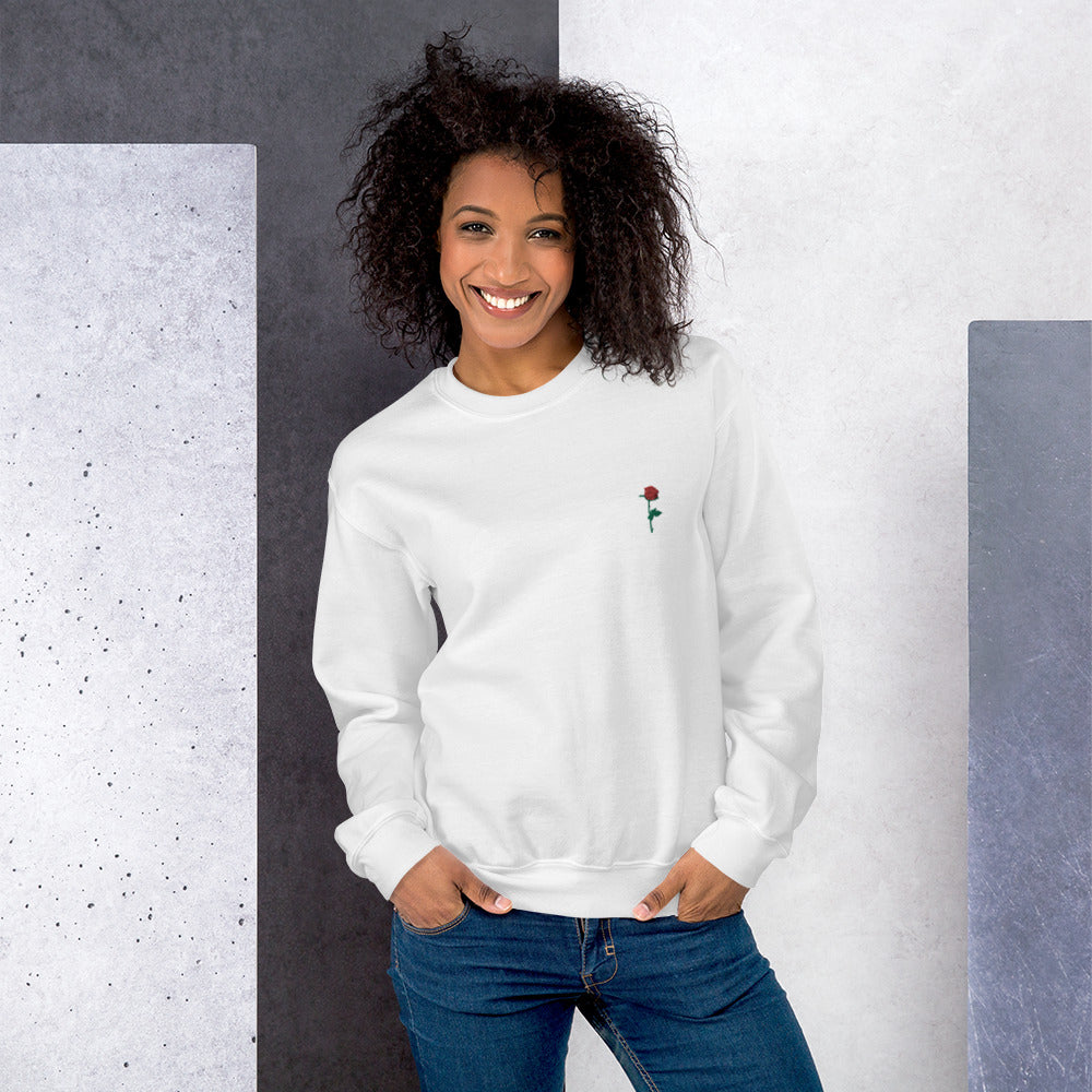 Adonis-Creations - Women's Embroidered Cotton Sweatshirt ~ Left Chest Embroidery
