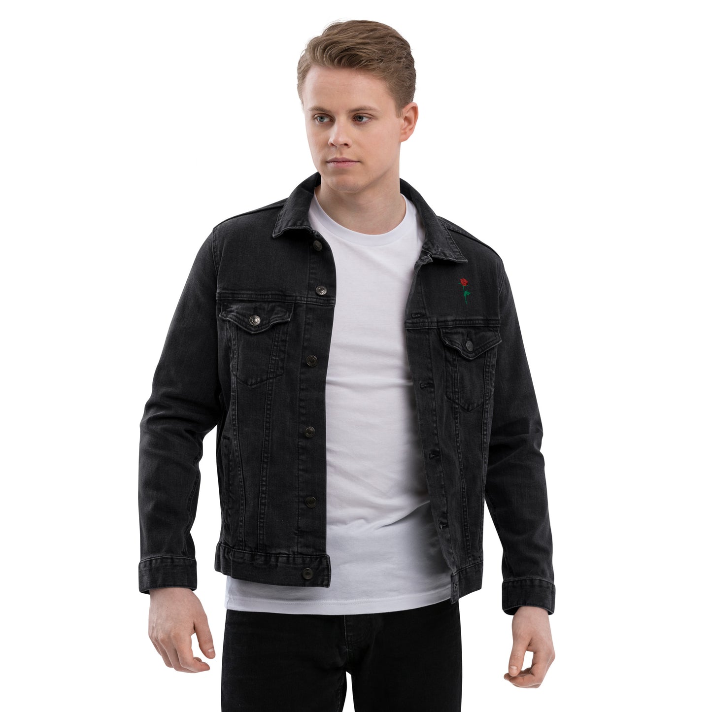 Adonis-Creations - Men's Cotton, Embroidered, Denim, jean jacket