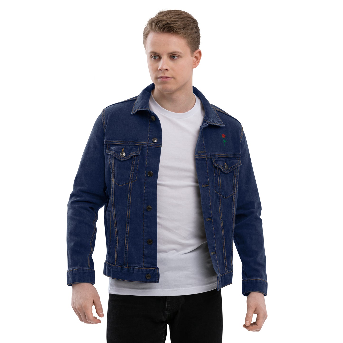 Adonis-Creations - Men's Cotton, Embroidered, Denim, jean jacket