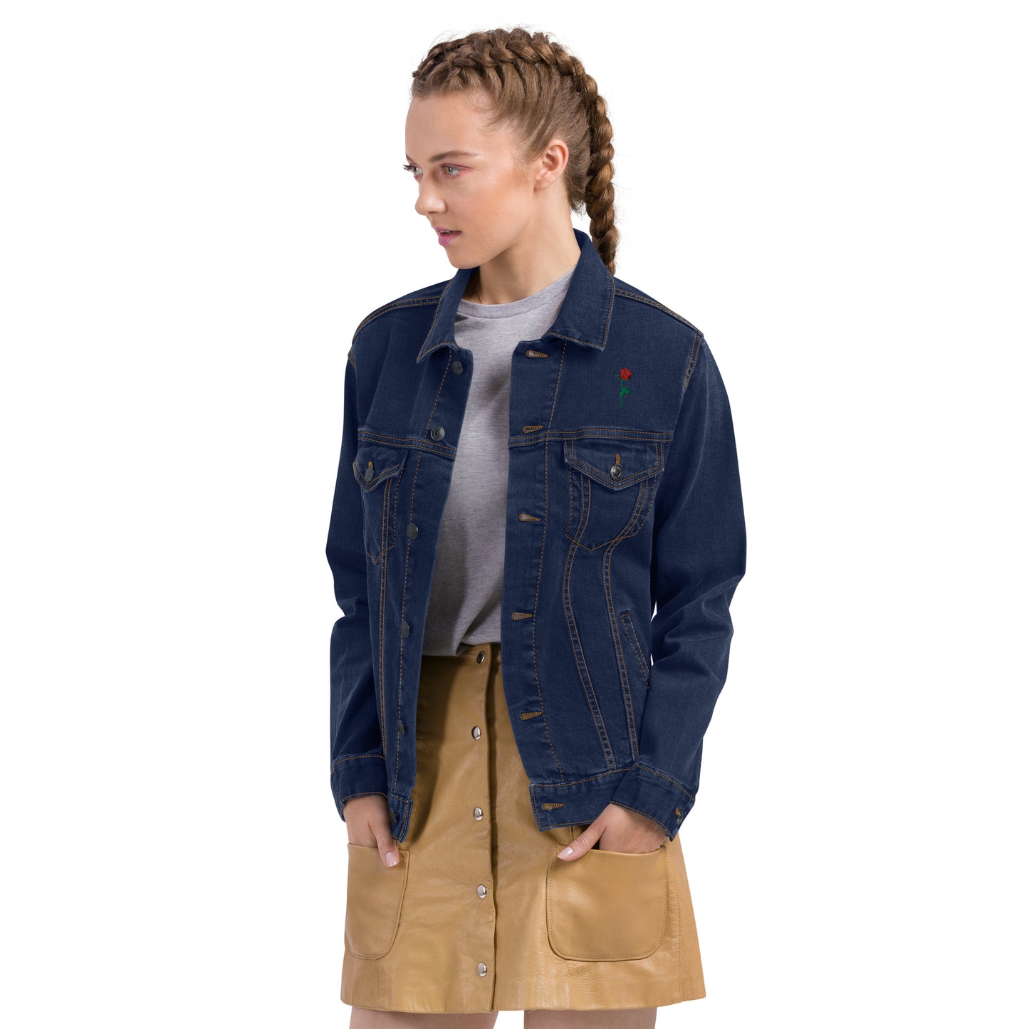 Adonis-Creations - Women's Embroidered Denim Jacket