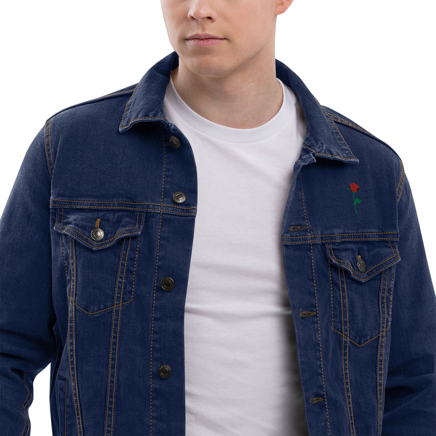 Adonis-Creations - Men's Cotton, Embroidered, Denim, jean jacket
