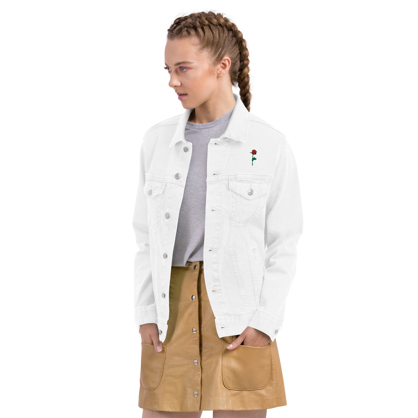 Adonis-Creations - Women's Embroidered Denim Jacket
