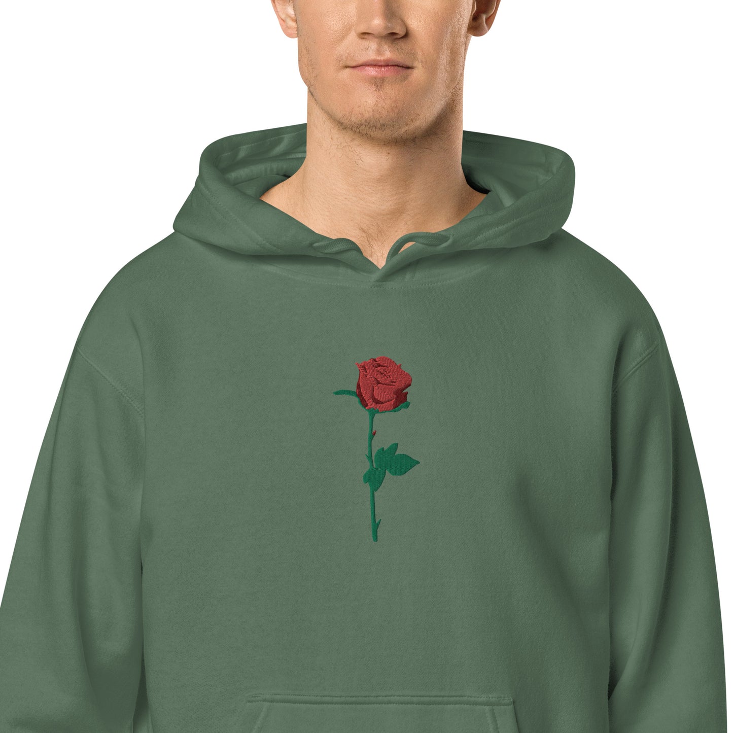 Adonis-Creations - Men's Pigment Dyed Cotton Hoodie ~ Large Chest Embroidery