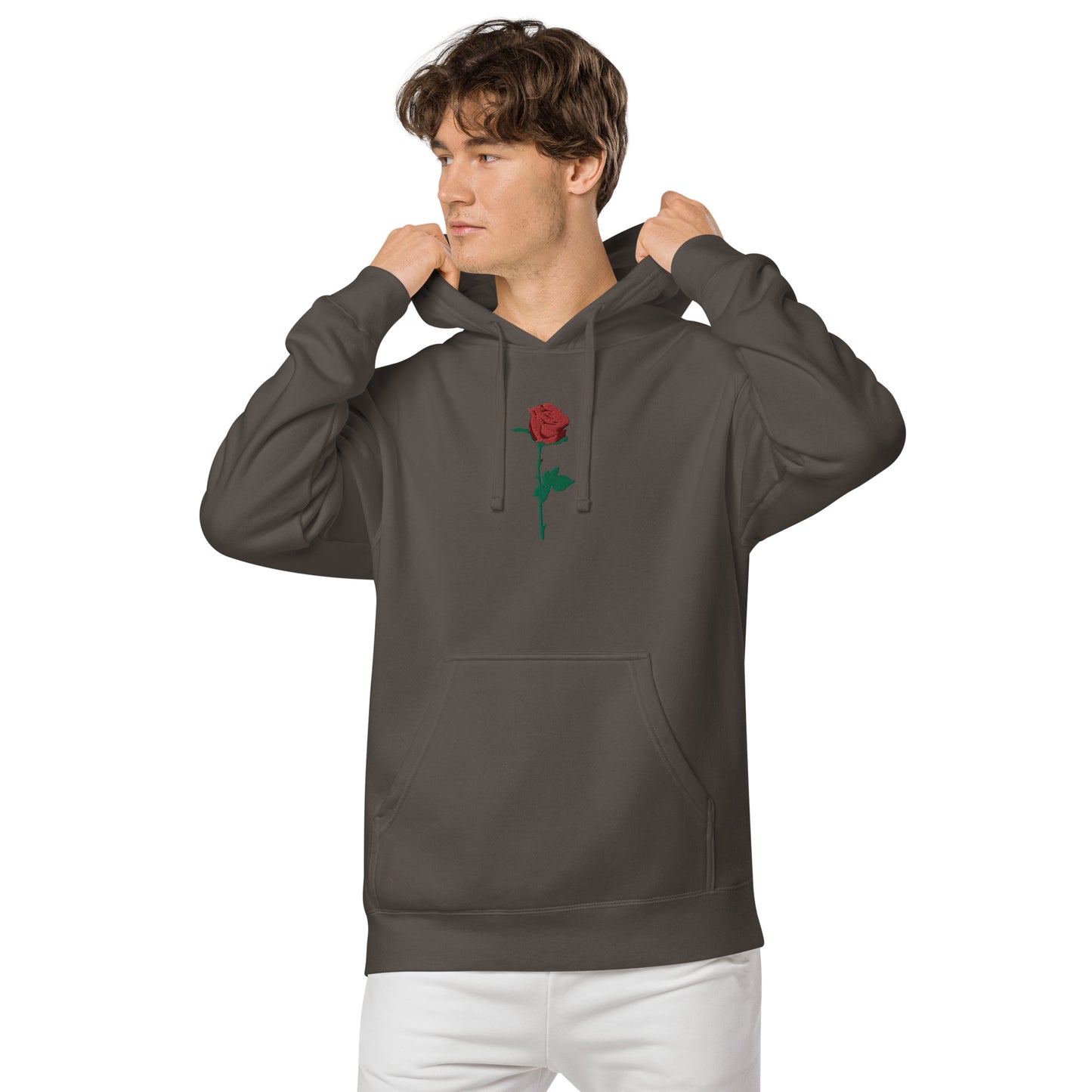 Adonis-Creations - Men's Pigment Dyed Cotton Hoodie ~ Large Chest Embroidery