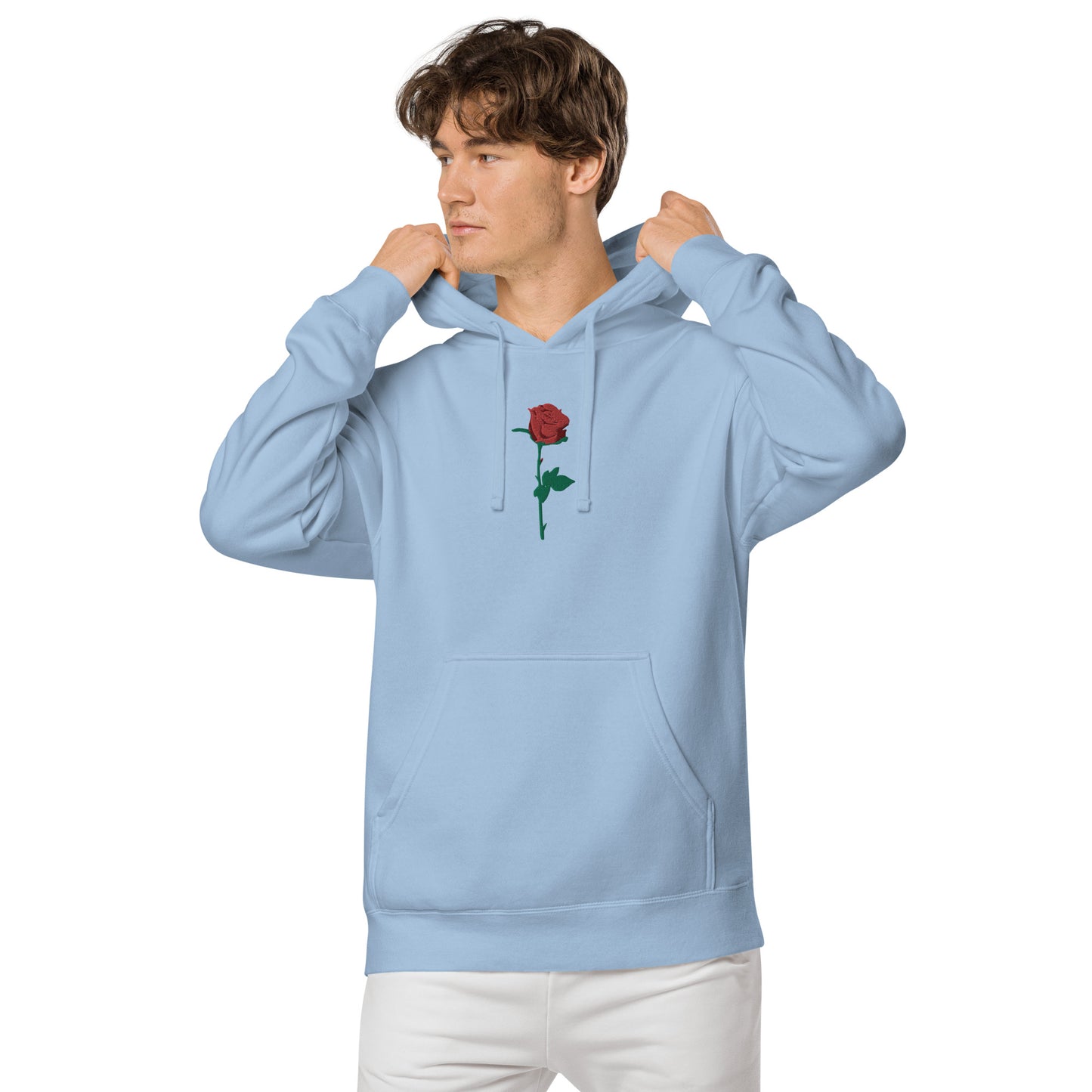 Adonis-Creations - Men's Pigment Dyed Cotton Hoodie ~ Large Chest Embroidery
