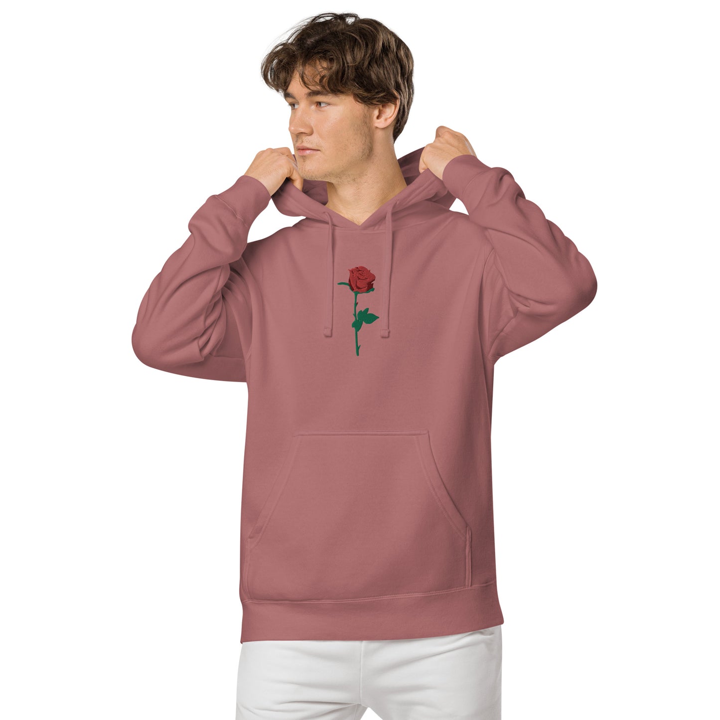 Adonis-Creations - Men's Pigment Dyed Cotton Hoodie ~ Large Chest Embroidery