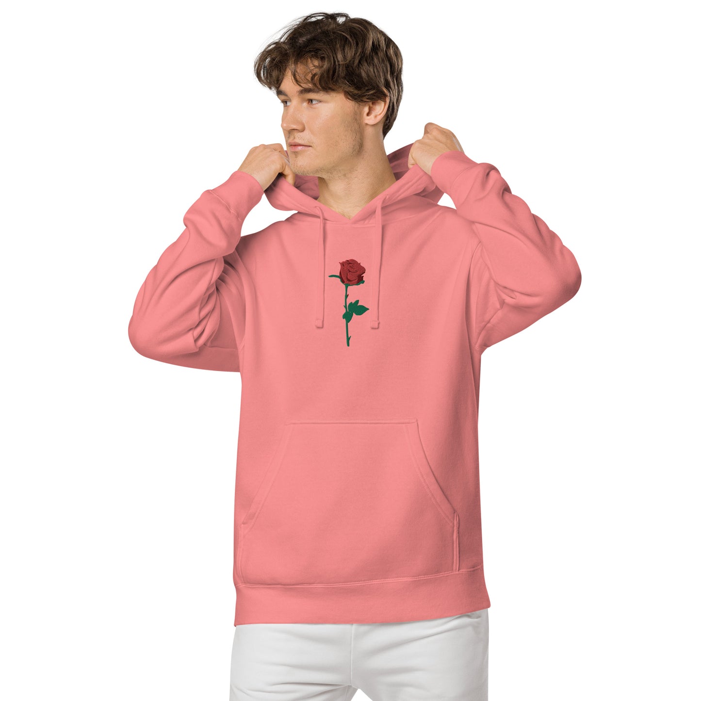 Adonis-Creations - Men's Pigment Dyed Cotton Hoodie ~ Large Chest Embroidery