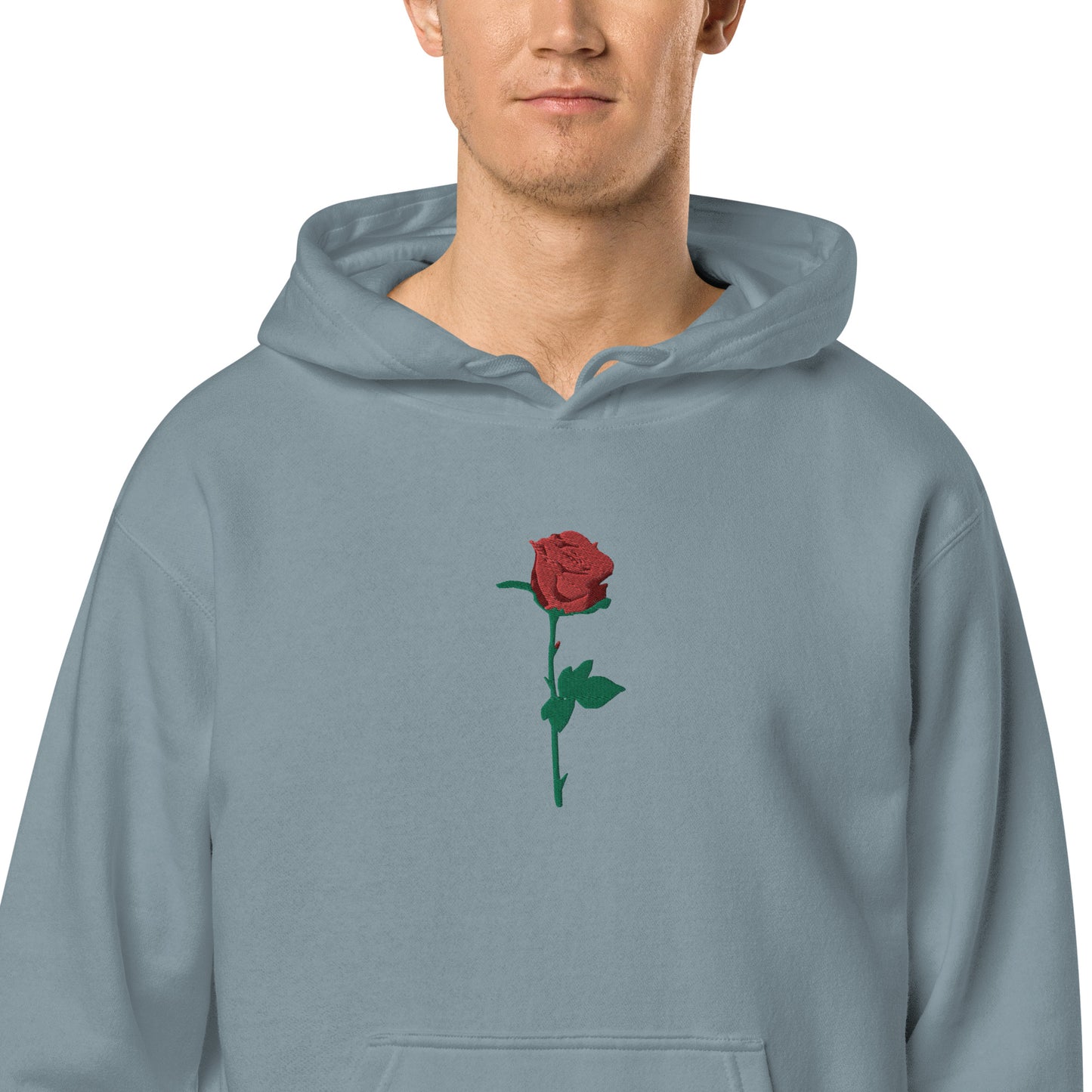 Adonis-Creations - Men's Pigment Dyed Cotton Hoodie ~ Large Chest Embroidery