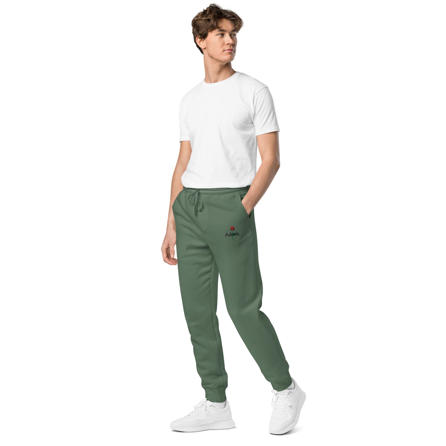 Adonis-Creations - Men's pigment-dyed embroidered sweatpants