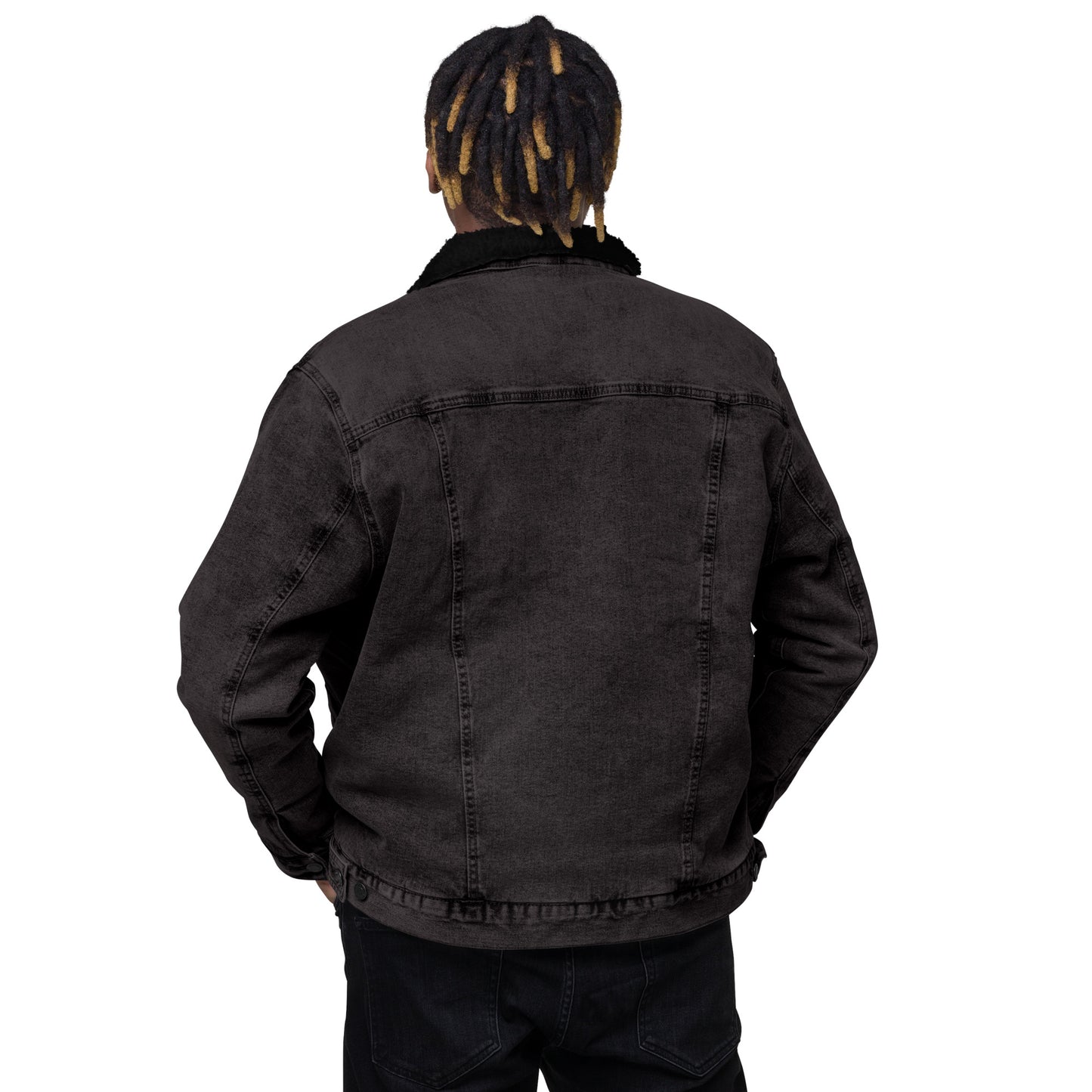 Adonis-Creations - Men's Embroidered Fur Denim Jacket