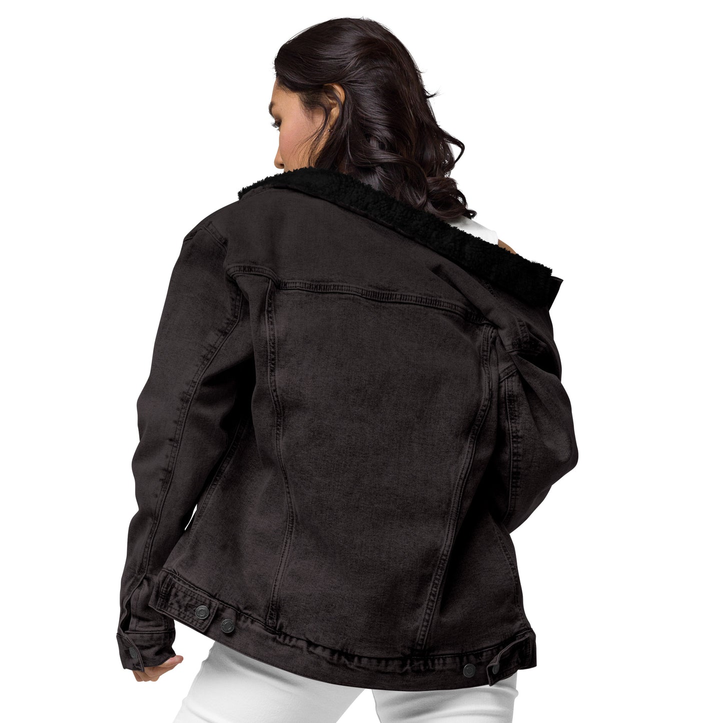 Adonis-Creations - Women's Embroidered Denim Jacket With Fur