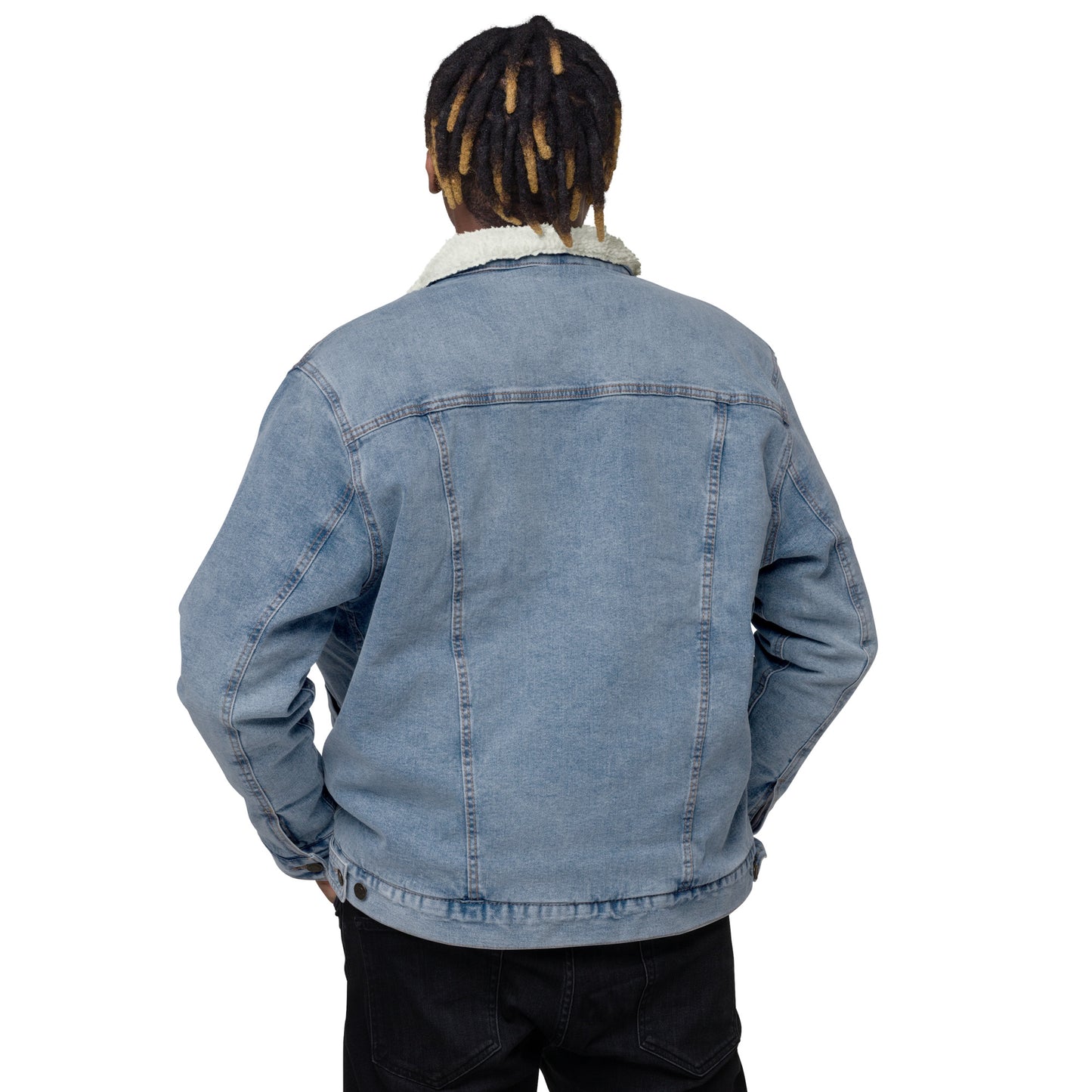 Adonis-Creations - Men's Embroidered Fur Denim Jacket
