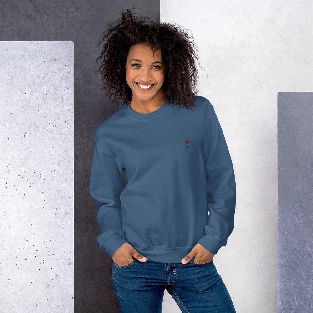 Adonis-Creations - Women's Embroidered Cotton Sweatshirt ~ Left Chest Embroidery
