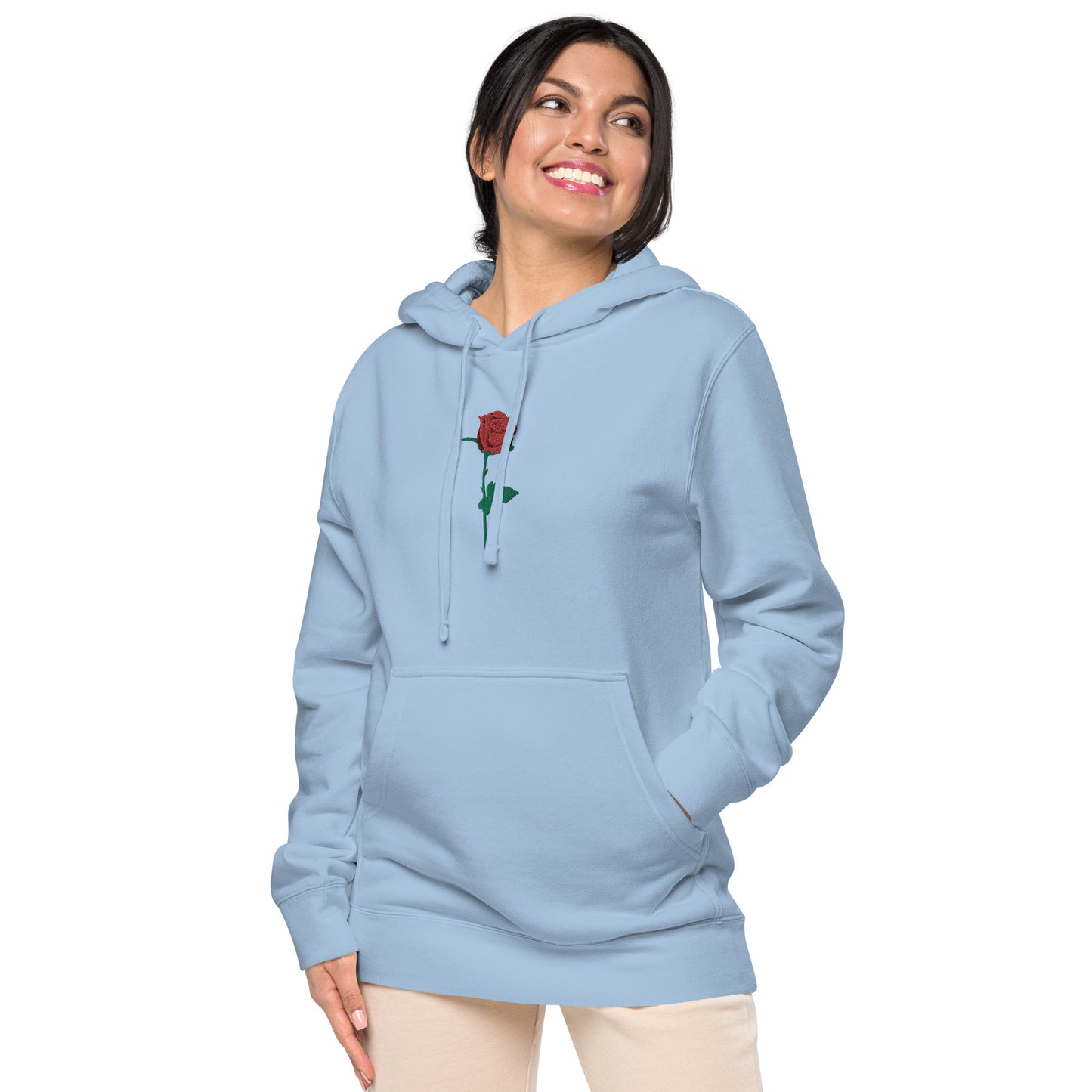 Adonis-Creations - Women's Pigment Dyed Cotton Hoodie ~ Large Chest Embroidery