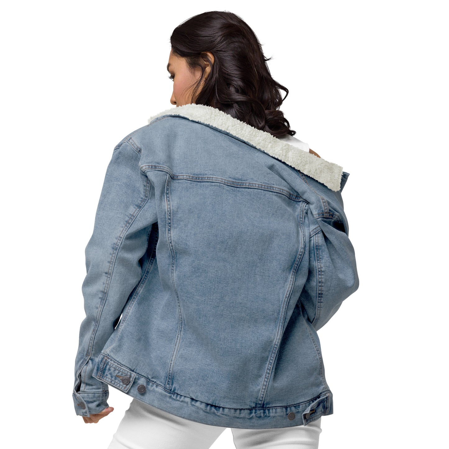 Adonis-Creations - Women's Embroidered Denim Jacket With Fur